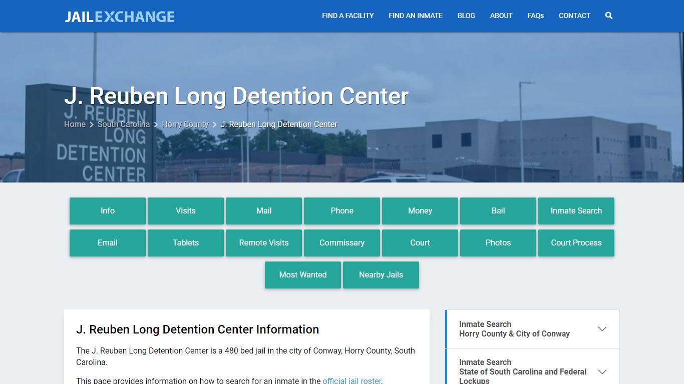 J. Reuben Long Detention Center, SC Inmate Search, Information